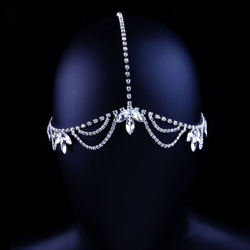 gioielli ins foglia zircone testa gioielli alla moda multistrato diamante fascia sposa accessori_voghion.com