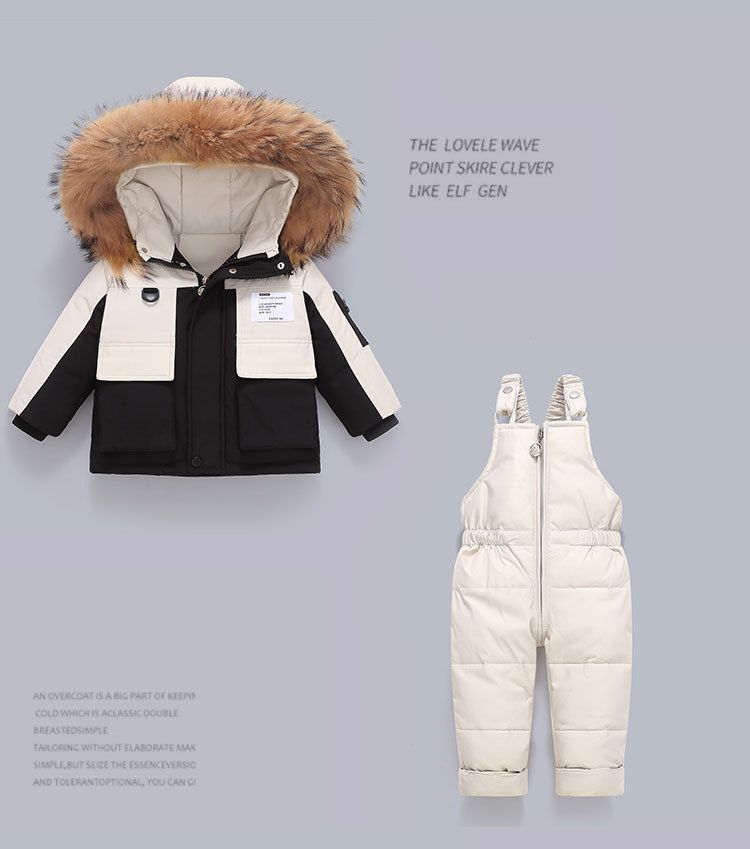 Premium Baby & Toddler Winter Snowsuit Set – Insulated Hooded Jacket & Detachable Pants (90% White Duck Down, UPF50+, Unisex 1-3Yrs, EU/US Style)_voghion.com