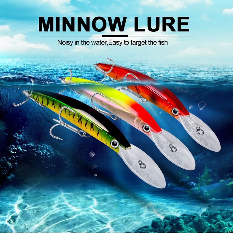 Sea Fishing Bionic Lure Laser Minnow Plastic Hard 17cm 27g Bait 10 Colors Optional DW358_voghion.com