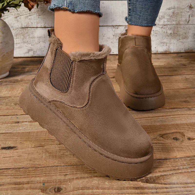 SHLIANG Neue Winter Frauen Schnee Stiefel Plüsch Warme Rutschfeste Wasserdichte Damen Wohnungen Turnschuhe Casual Slip auf Weibliche Stiefeletten Botas mujer Y0078_voghion.com