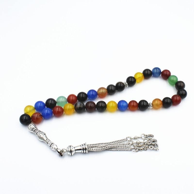 Cross Arabic 33 10 Cm Natural Agate Bracelet Rosary Tasbih_voghion.com