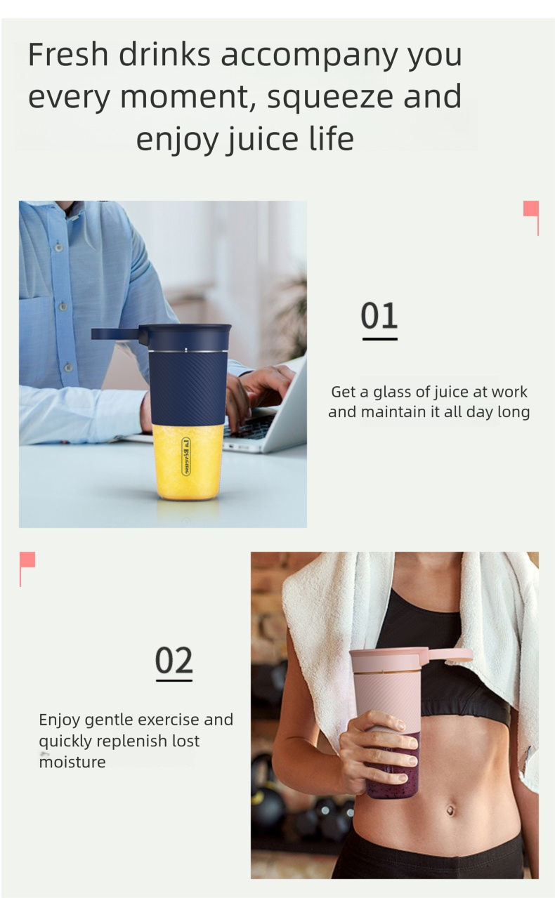 Lefansi Portable Mini Handheld Home Small Wireless Charging New Juicing With Lid Juice Cup Travel_voghion.com