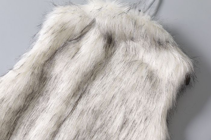 Nouveau gilet en fourrure d'automne et d'hiver européen et américain, gilet en fausse fourrure, col montant mi-long, veste en fausse fourrure, veste gilet_voghion.com