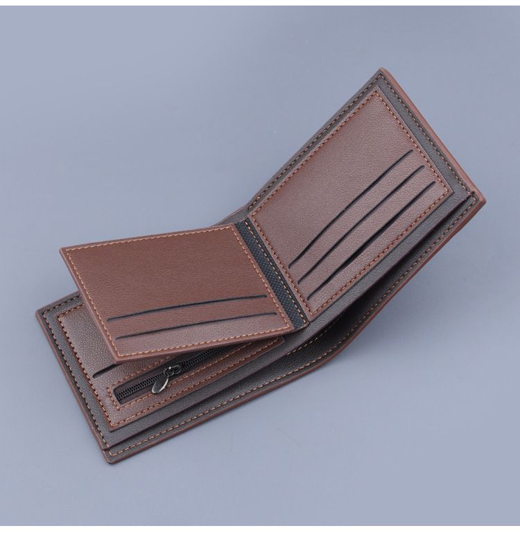 Men's Short Wallet Card Holder Integrated Short Wallet Men's Card Holder With Zipper Short Wallet Men's Wallet Men's Coin Purse_voghion.com