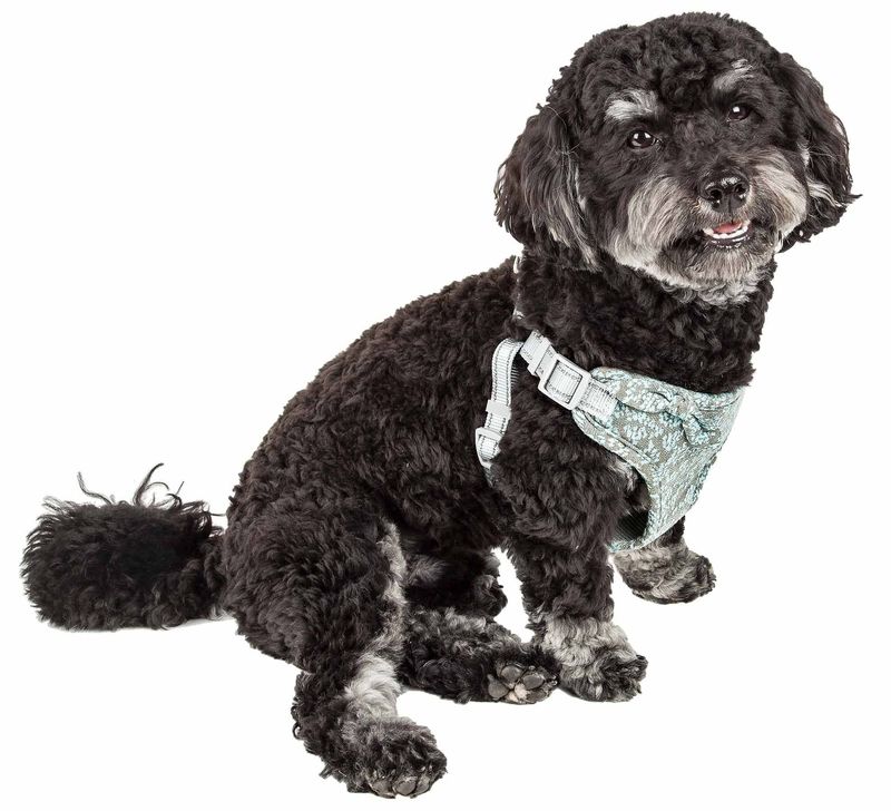 Pet Life 'Fidomite' Mesh Reversible And Breathable Adjustable Dog Harness W/ Designer Bowtie_voghion.com