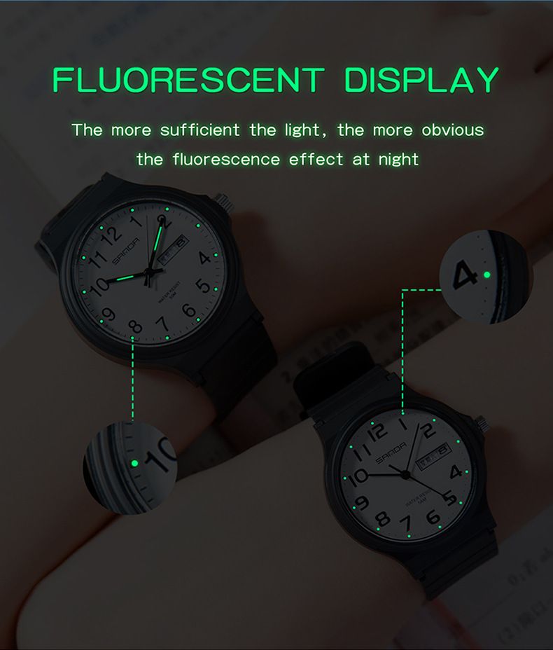 Orologio al quarzo casual minimalista con doppio calendario per studenti - Elegante orologio da polso unisex con design leggero e lussuoso, resistenza all'acqua fino a 50 m, quadrante rotondo_voghion.com