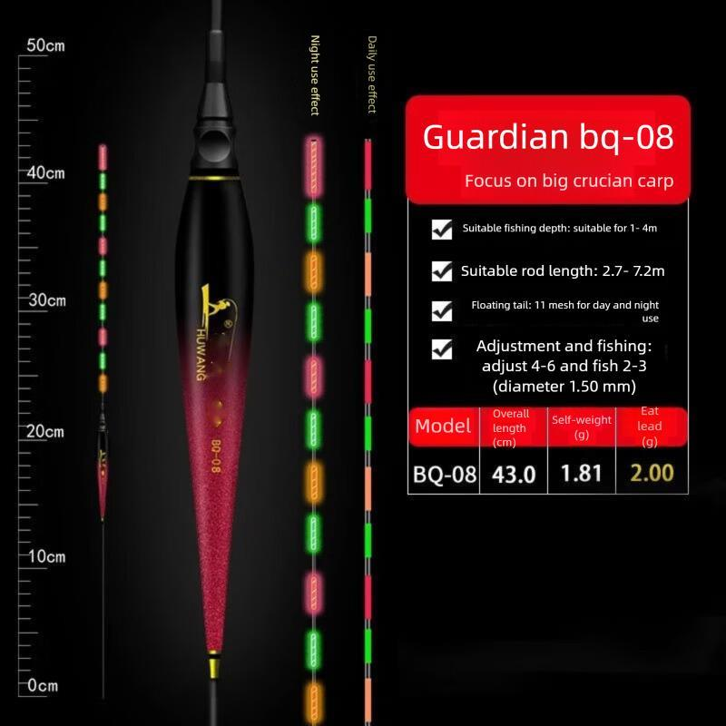 Guardian King Luminous Thickened Eye-catching Nano Electronic High Sensitivity Large Object Float BQ-08 Lead Weight 2.0g_voghion.com