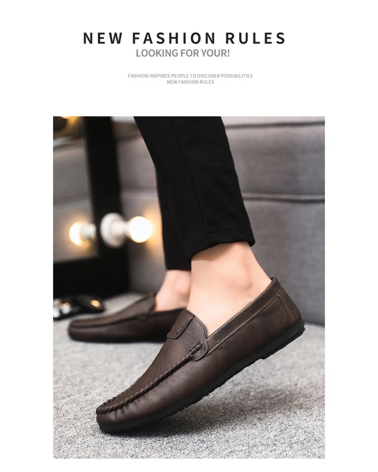 SHLIANG Herren Halbschuhe Mode Bootsschuhe Marke Leder Mokassins Herrenschuhe Herren Bequeme Freizeitschuhe für Herren Y0169_voghion.com