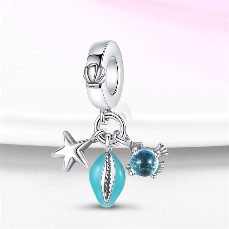 Women's Jewelry Luminous Ocean Style Shell Crab Dolphin Starfish Turtle Pendant Silver Plated DIY Jewelry Accessories Beads_voghion.com