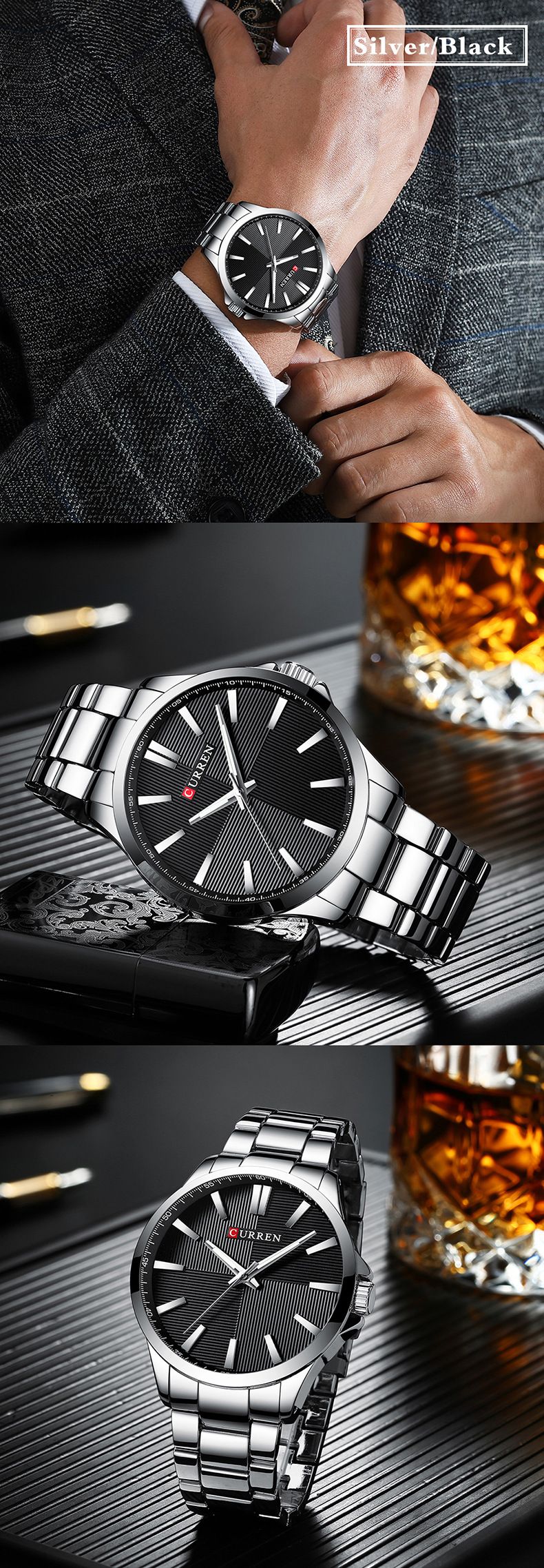 Männer Auer waasserdicht Quarz Auer Stol Band Männer Auer Business Casual Auer_voghion.com