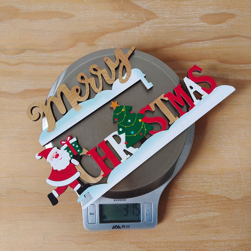 Haobei nouvelle décoration de Noël fournitures tridimensionnelles en bois lettre de Noël cadre de porte suspendu créatif porte coin table décoration_voghion.com