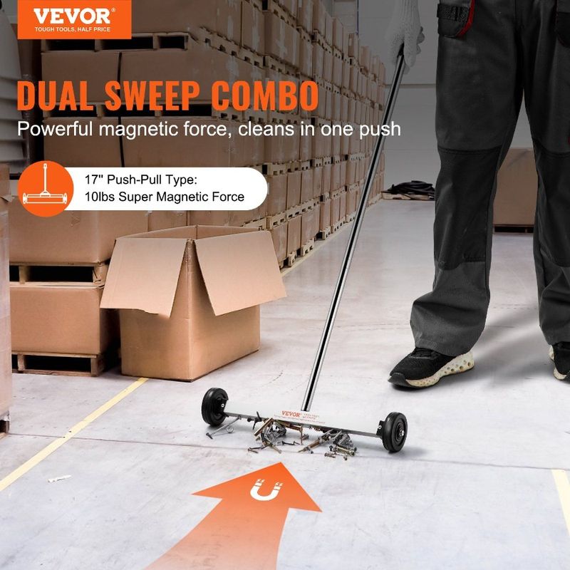 Wheels Adjustable Mini 17inch With Handle Sweeper 10 Capacity Magnetic Lbs_voghion.com