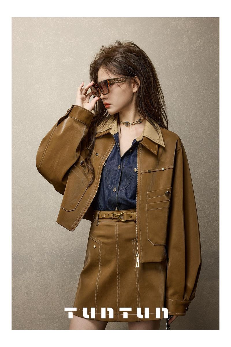 GraceChic GraceChic GraceChic Gonna midi in pelle di velluto con elastico in vita, stile retrò, stile autostradale francese nel deserto, autunno e inverno, con orlo largo_voghion.com