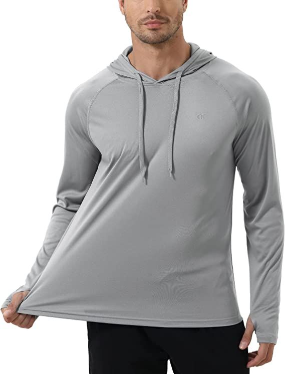 Felpa con cappuccio a maniche lunghe da uomo, protezione solare UPF 50+, per atletica, palestra, pesca, ciclismo, asciugatura rapida_voghion.com