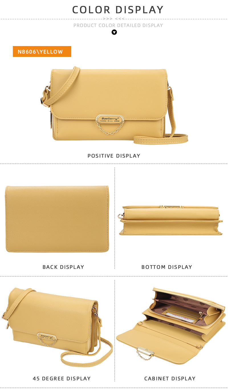 baellerry new women's wallet version large-capacity zipper mobile phone bag fashion all-match diagonal bag wholesale_voghion.com