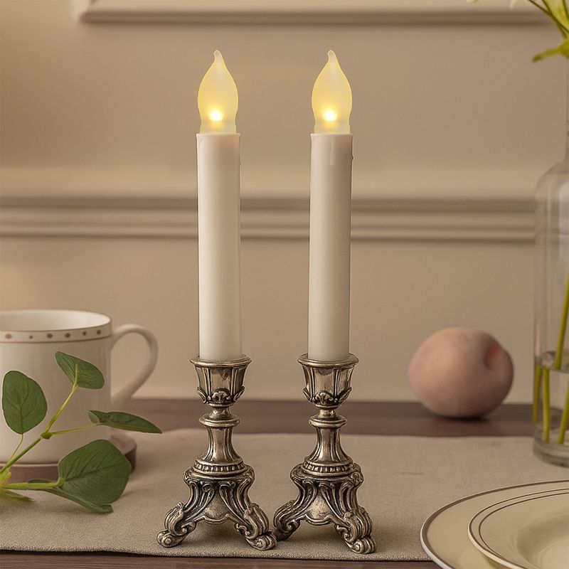 Velas LED recarregáveis por USB – Pacote com 2/6 velas decorativas sem chama com luz cintilante branca/amarela quente para decoração de casa, casamento e feriados_voghion.com