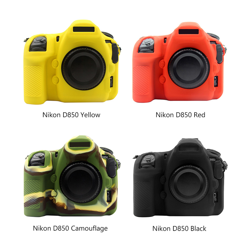 Kamera Taschen Weiche Silikon DSLR Kamera Fall Abdeckung Schutz Schwarz Gelb Rot Camouflage Für Nikon D850 Digitale SLR Kamera_voghion.com