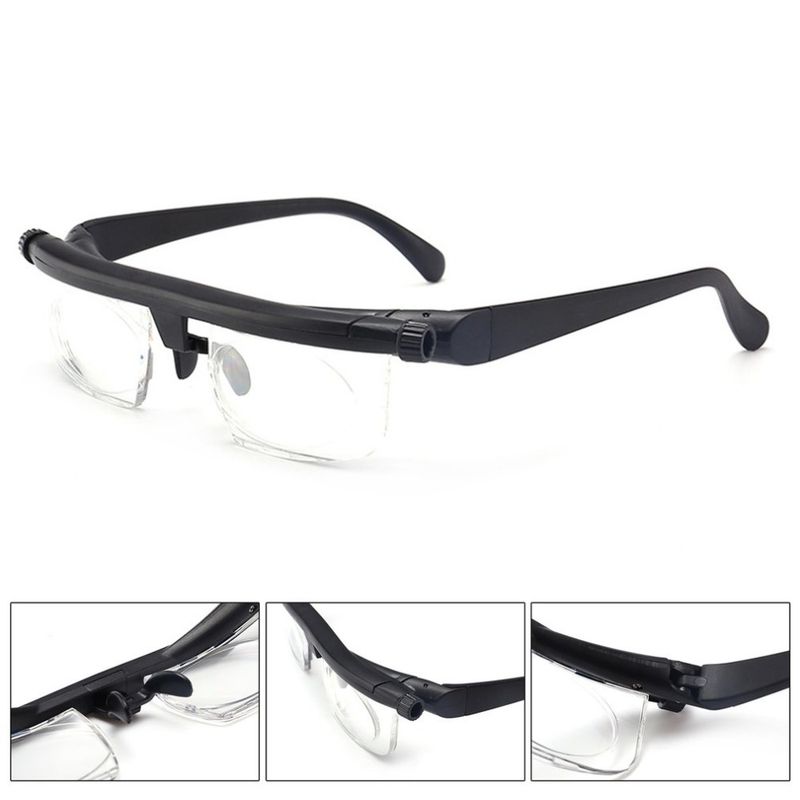 Fashion Adjustable Glasses Lenses Nearsighted Farsighted Computer Reading Driving Unisex Correction Binocular Focus Eyeglass_voghion.com