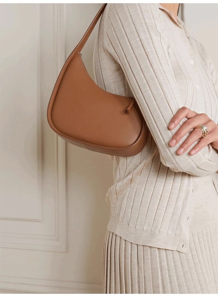 Il design di nicchia a mezzaluna, stesso stile, borsa a tracolla, borsa in pelle, borsa da donna_voghion.com