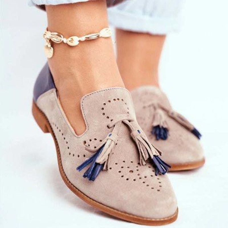 Und Winter 2020 Herbst Neue Gestanzte Quaste Mode frauen Einzelnen Schuhe_voghion.com