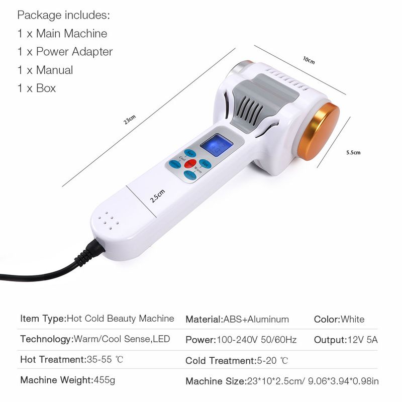 Elektrisk ultraljuds varm och kall hammare för hemmabruk ansiktsmassage LED-display anti-aging skönhet hudreparation återfuktande_voghion.com
