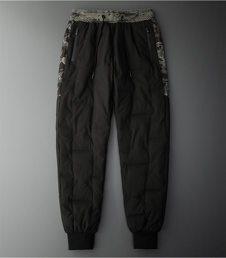 Pantalon d'hiver thermique en duvet de qualité supérieure pour homme - Coupe slim, tendance, avec isolation en plumes de canard blanc, imperméable et élégant._voghion.com