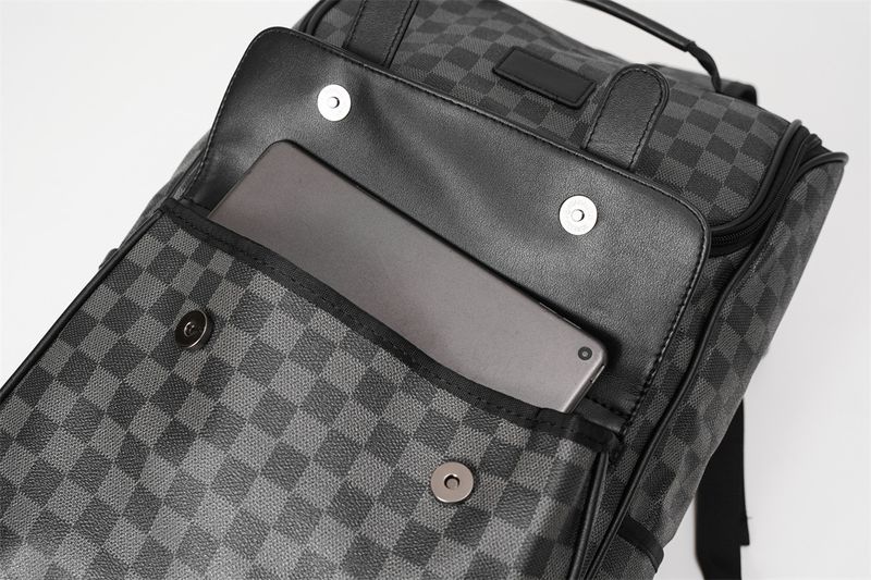 Men's trendy brand minimalist plaid university book computer backpack new model_voghion.com