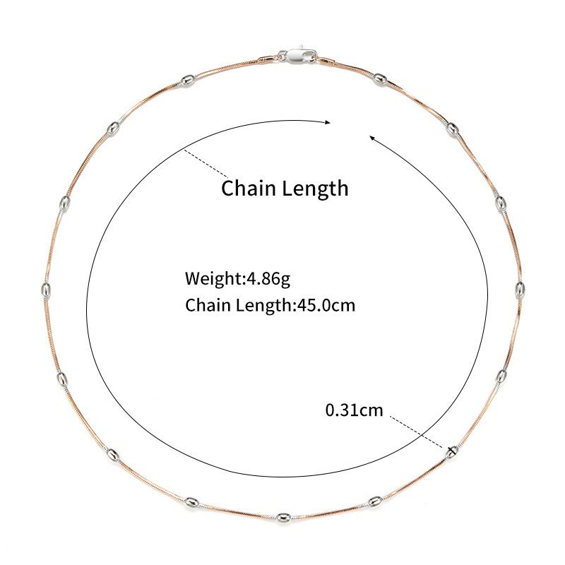 Nuova collana alla moda in stile europeo e americano in oro rosa con design semplice e di nicchia, con catena per clavicola e temperamento quotidiano._voghion.com