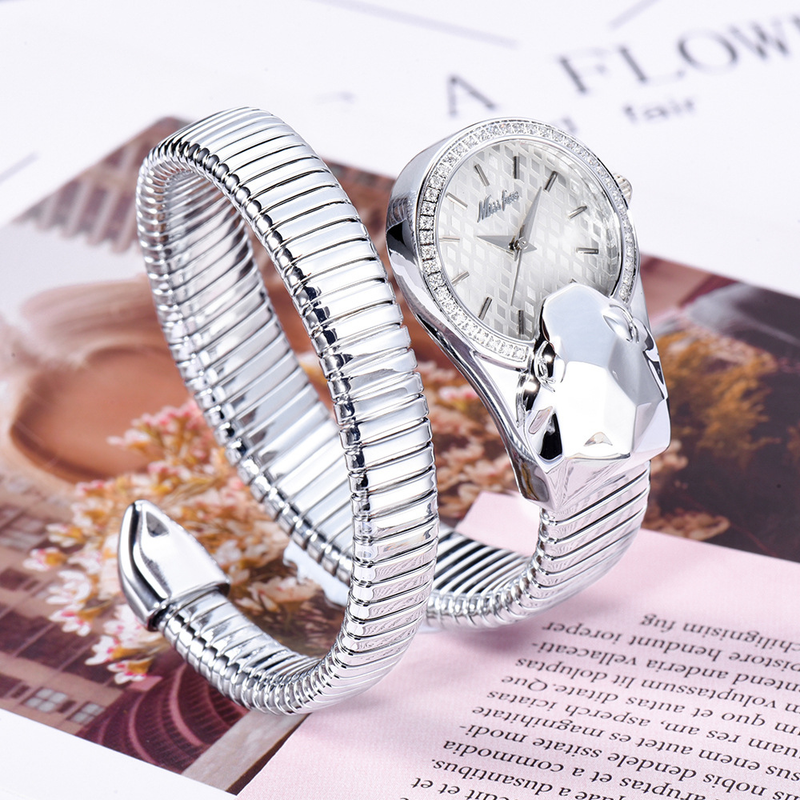 Montre MISSFOX tendance tendance pour femmes, bracelet unique en forme de serpent incrusté de diamants, Douyin Supply_voghion.com