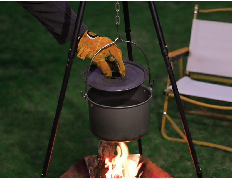 Set da campeggio per picnic all'aperto, singolo, in lega di alluminio, sospeso, per 5-8 persone, per cucinare in modo selvaggio, grande, pentola_voghion.com