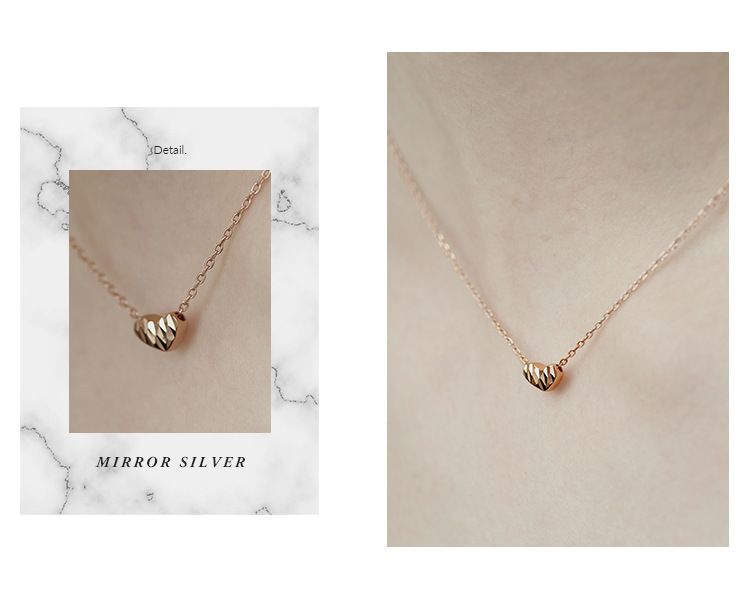 Plated Love Heart Necklace Female Sterg Sier Light Niche Design Clavicle Chain Ins Cold Style Temperament_voghion.com