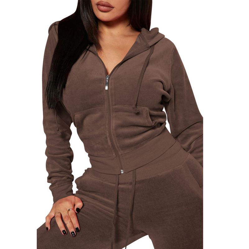 Damenbekleidung neue Mode lässig Silberfuchs Wolle Strickjacke zweiteiliger Anzug Samt Hose Sets_voghion.com
