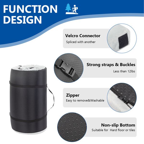 75"D x 25"W x 3"H Memory Foam Camping Mattress_voghion.com