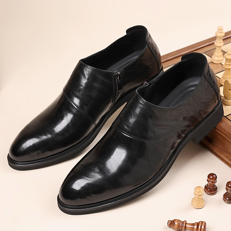 TerraStride Frühlings-Business-Formal-Rindsleder-weiche Sohle Lässige spitze Zehenpartie Britischer Stil Echtes Leder High-End-Herrenschuhe_voghion.com