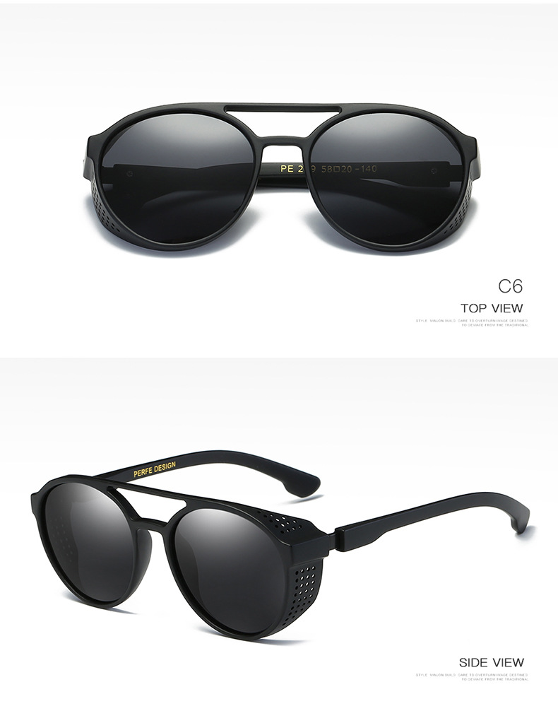 PE209 Nuovo specchio polarizzato cavo con rivestimento ad alta definizione Occhiali da sole polarizzati Occhiali da sole circolari_voghion.com