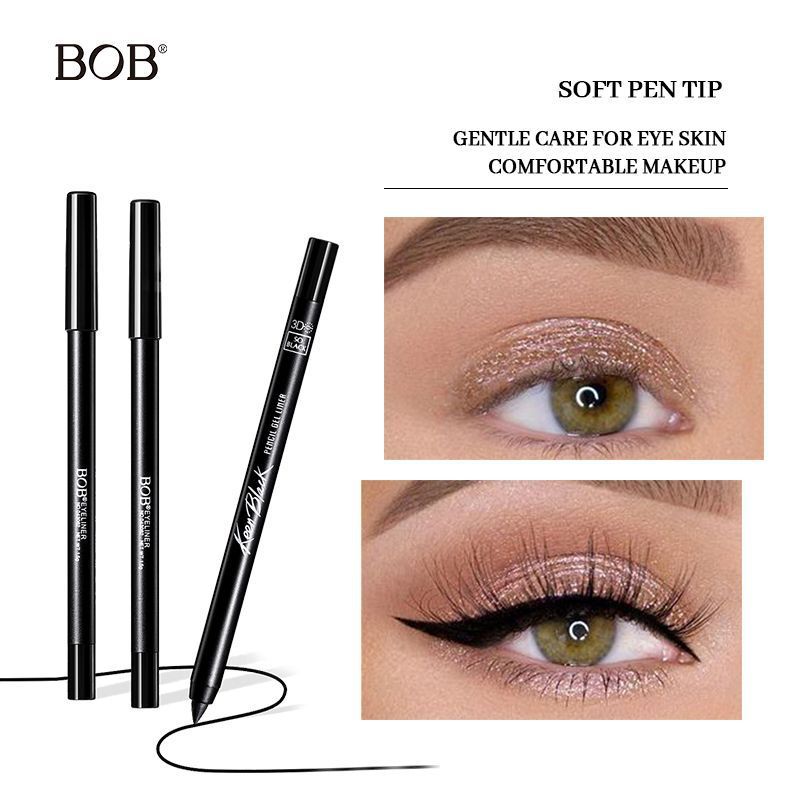 Bob Langlebiger schwarzer Gelstift, wasserfest, wischfest, farbenfroh, lichtecht, Eyeliner im messergeschärften Stil_voghion.com