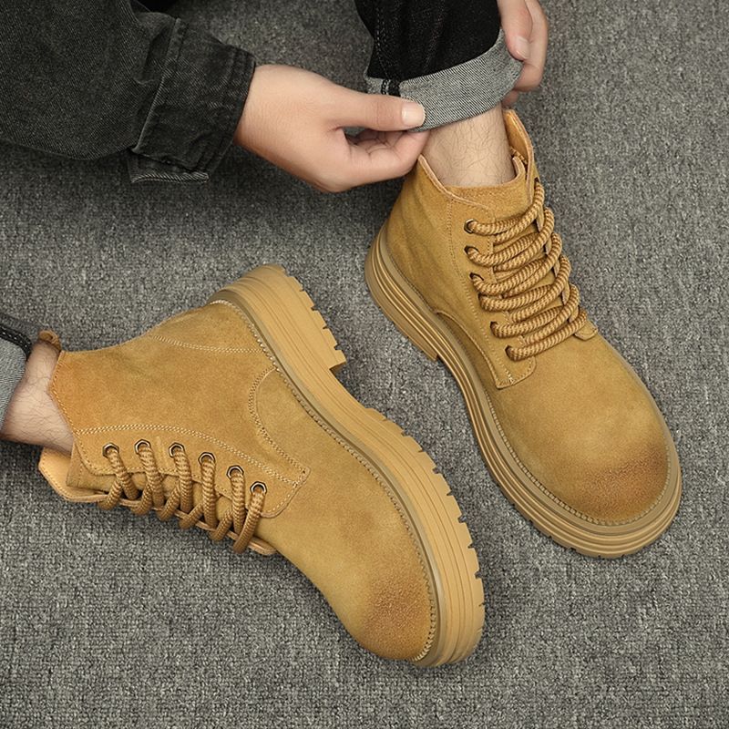 Herren Low-Top Spitz Chelsea Boots Low-Top Kurze Lederstiefel Herren Retro Martin Boots Trendy_voghion.com
