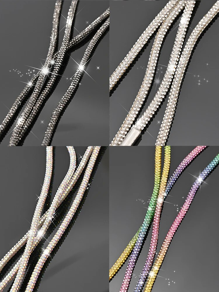 1 paio/2 pezzi lacci per scarpe con strass lacci per scarpe con diamanti stringhe luminose cinturino intrecciato incrociato cordoncino fai da te_voghion.com