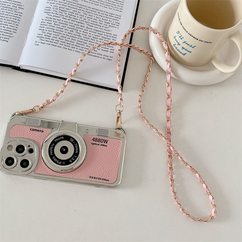 Mobiele camera geschikt voor Apple 15 Promax mobiele telefoonhoes 13 siliconen 12 lanyard 11 crossbody ketting anti-val zacht_voghion.com