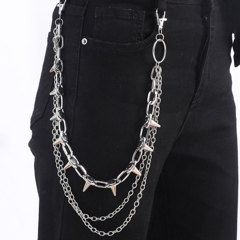 Einzigartiger Crazy Hunter Übertriebener Spiked Pants Anhänger Cool Metal Punk Rock Hip Hop Taillenkette_voghion.com