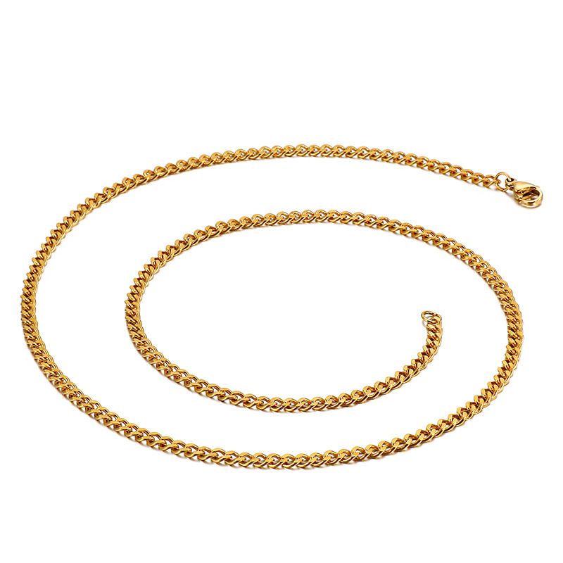 Collana laterale in titanio alla moda da uomo, gioiello unico in acciaio inossidabile con catena cubana_voghion.com