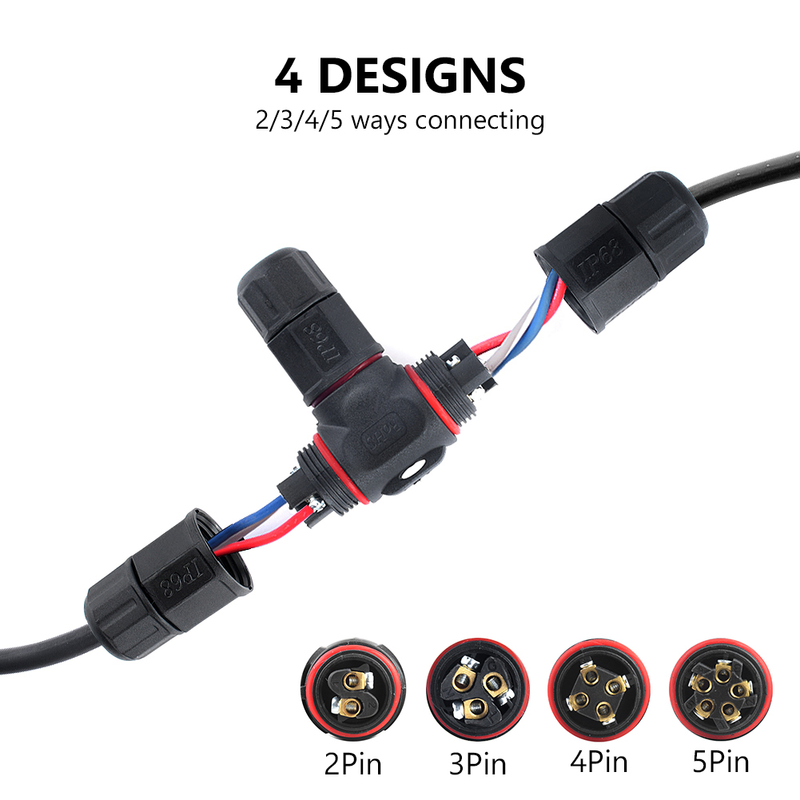 1 Piece P68 Waterproof Connector Assembly Type Wire And Cable Quick Connector 2/3/4/5PIN Outdoor LED Lighting Sealed Connector_voghion.com