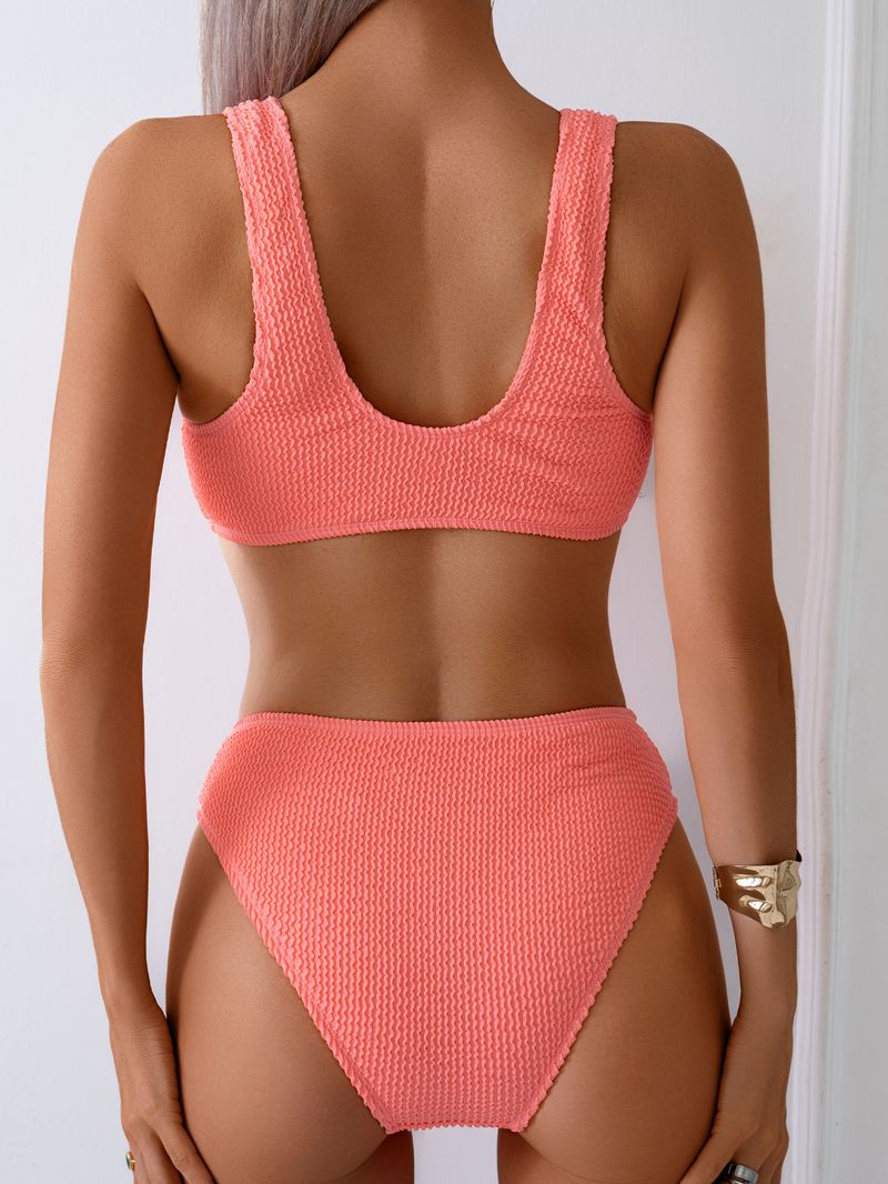 Kadın Giyim Bikini Modası Düz Renk Tatil Seksi Sıcak Mayo_voghion.com