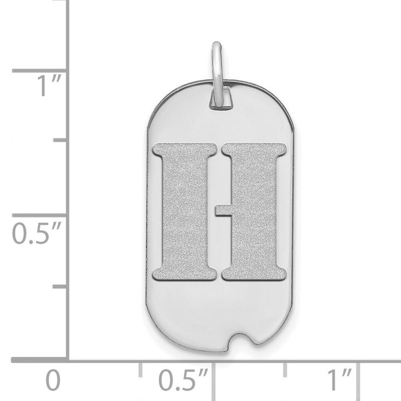 14kw Polished Letter H Initial Dog Tag Pendant_voghion.com