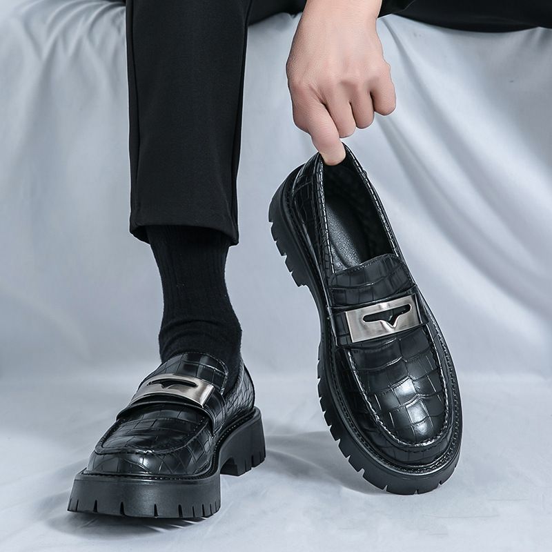 Voyage Voyage Thick-Soled Loafers Cross-Border Large Size Slip-On Big Toe Fashionable Men's Business Formal Lazy Shoes_voghion.com