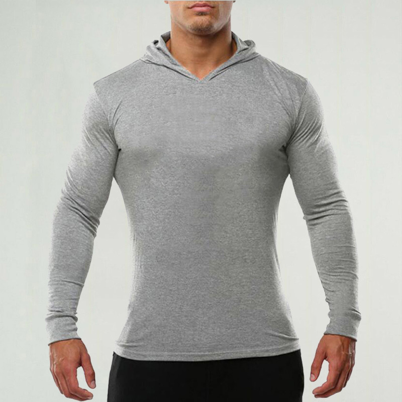 Felpa con cappuccio da uomo in cotone, sportiva, da corsa_voghion.com