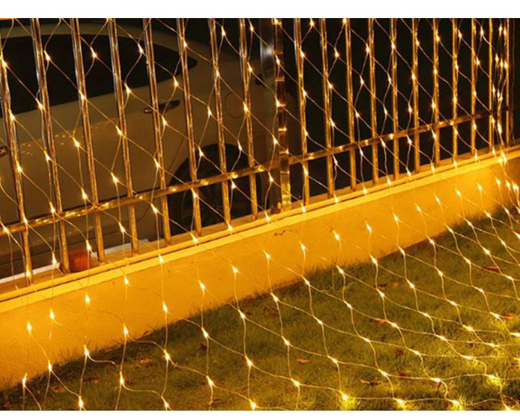 24 V Solar-LED-Lichternetz – Wasserdichte Lichterkette mit Fernbedienung für Garten, Terrasse, Weihnachts- und Partydekoration, 1,5 x 1,5 m (96 LEDs) / 3 x 2 m (192 LEDs)_voghion.com