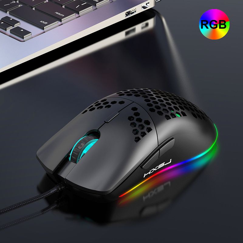 New lightweight hole game mouse, hollowed out esports computer, wired luminous mouse suitable for laptops and desktops_voghion.com