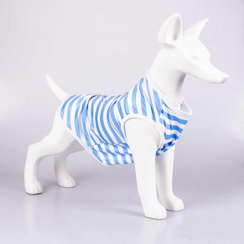 2025 Spring Summer Thin Pet Vest Striped Round Neck T-Shirt Small Medium Dogs Cooling Dog Clothes_voghion.com