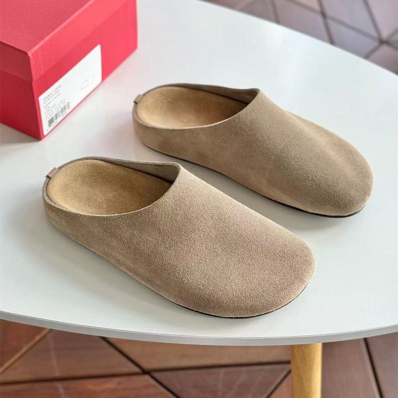 High End 2024 News, Women's Genuine Leather Bag, Half Slippers, Casual Flat Bottom, Lazy Row, One Foot Sole, Single_voghion.com